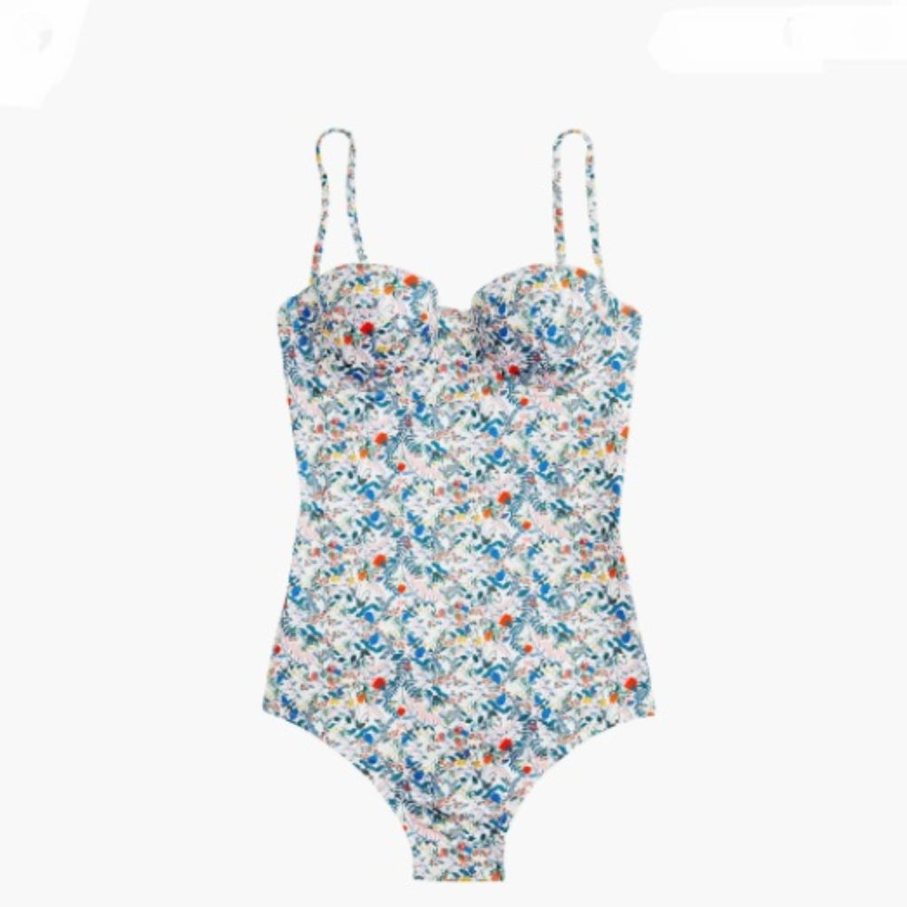 JCrew Underwire One-Piece Swim Liberty Heidi Meado